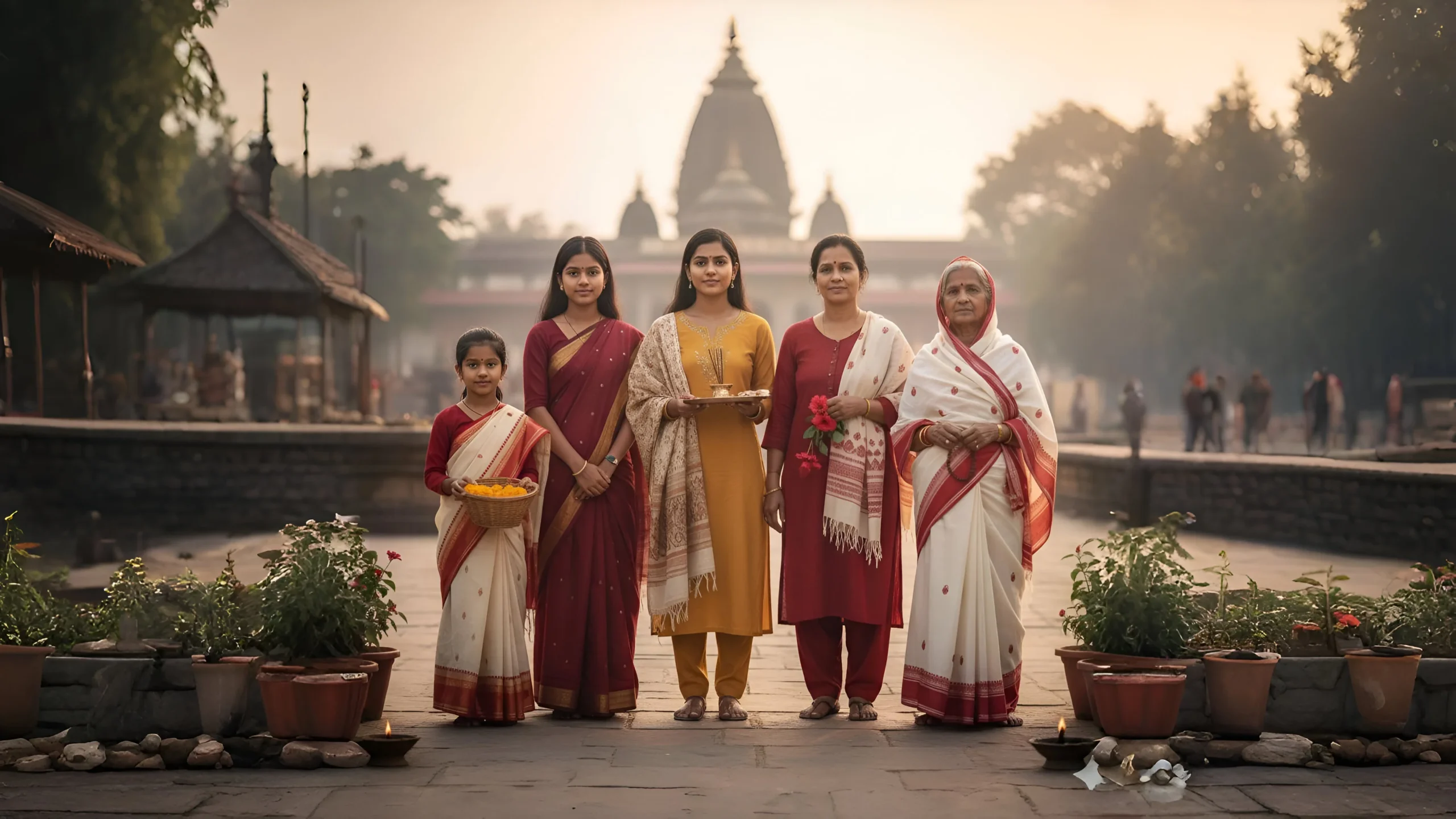 Women of Kamakhya – Respectful Attire Across Ages following Kamakhya Dress Code