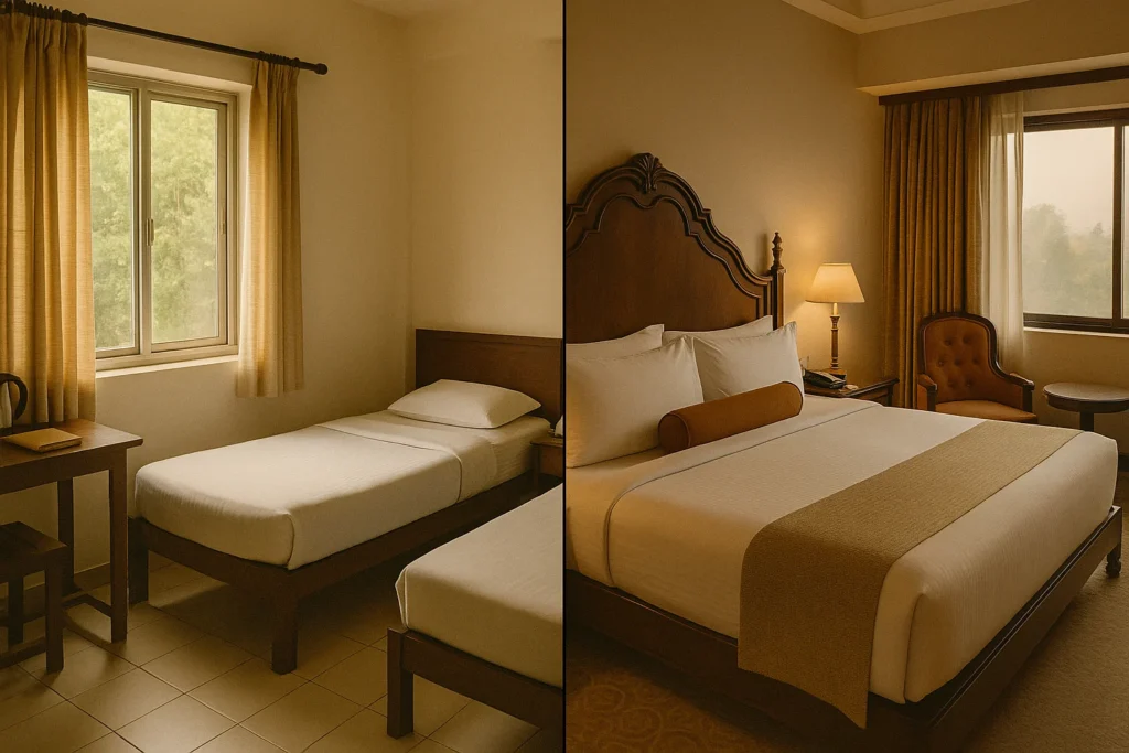 Rooms range from basic comfort to budget luxury – book early during festivals like Ambubachi Rooms range from basic comfort to budget luxury – book early during festivals like Ambubachi