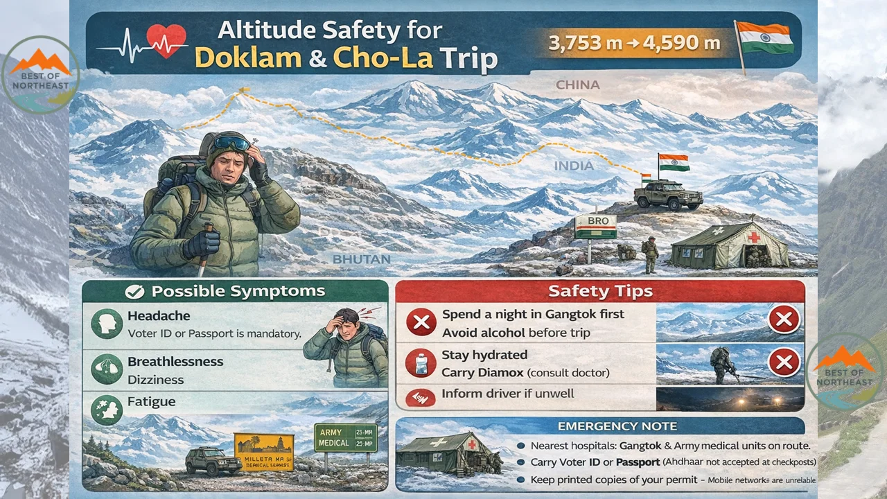 Infographic: Altitude sickness safety tips for Doklam and Cho-La battlefield tourism trip